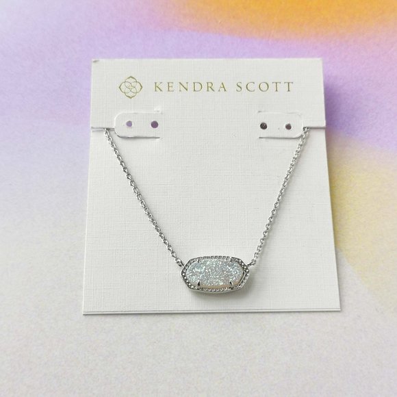 Kendra Scott Jewelry - $65 kendra scott Elisa Silver Pendant Necklace Iridescent Drusy New